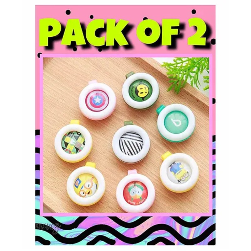The Little Lookers Reusable Mosquito Repellent Badges –  2 Pieces (Colour & Print May Vary)