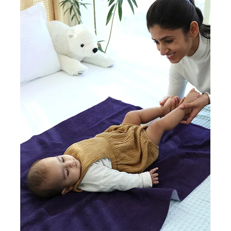 TIDY SLEEP Waterproof Baby Bed Protector Dry Sheet For New Born Babies- Babies Plum (Small)