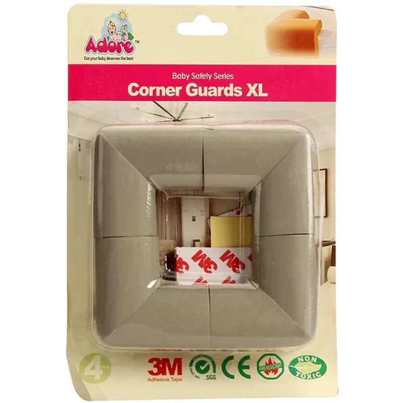 Adore Advanced Safety Series Baby Childproofing Safety Edge Guards XL- Pack of 4- Cream