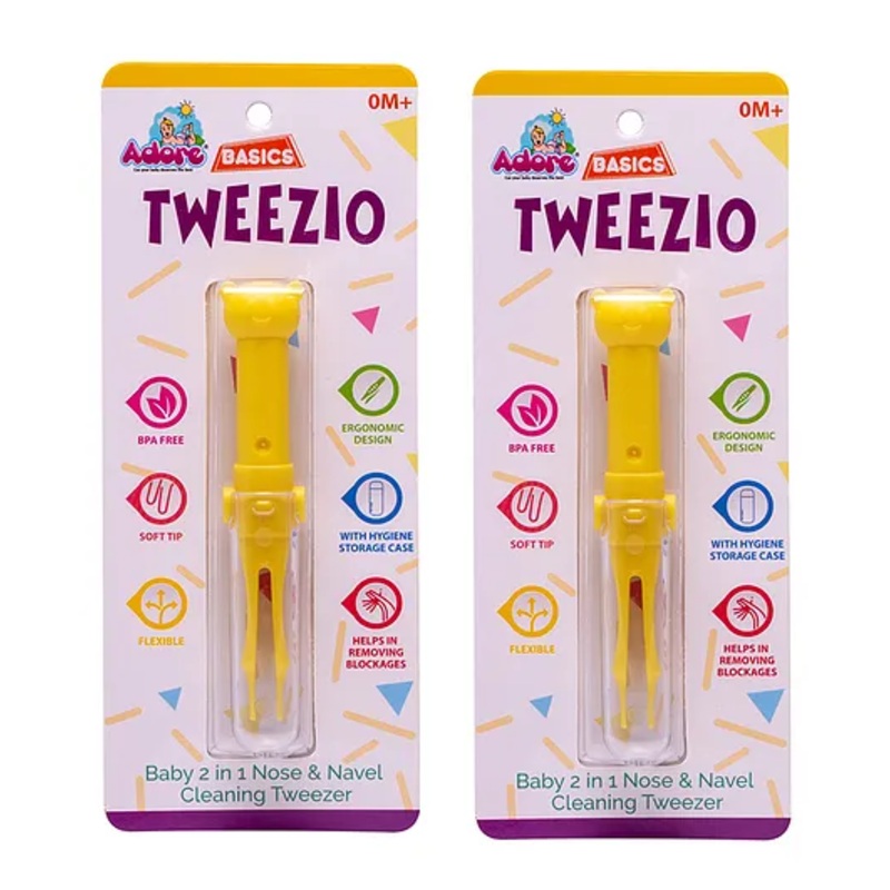Adore Tweezio Baby 2 in 1 Nose & Navel Cleaning Tweezer- Pack of 2