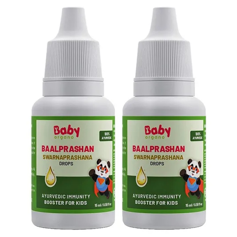 BabyOrgano BaalPrashan Swarnaprashan Immunity Booster Drops Pack of 2 – 15 ml Each