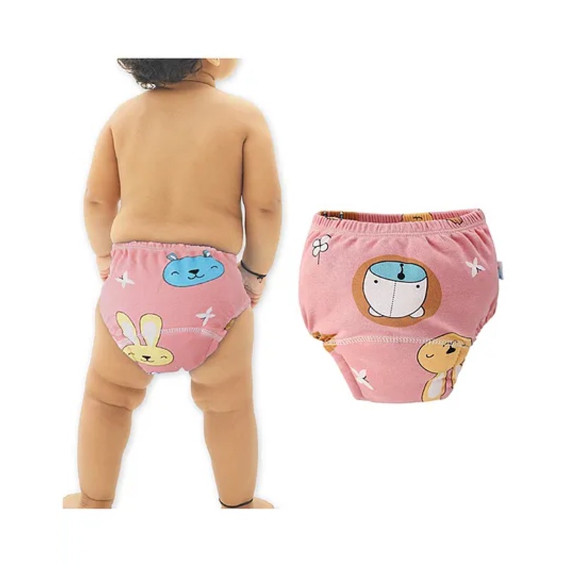 Bembika Babies Cotton Potty Training Pants Pink Bear  Printed Medium Size – Multicolor