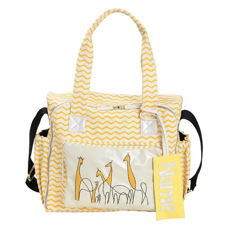 Mi Dulce An’ya Organic Diaper Bag Giraffe Print – Yellow