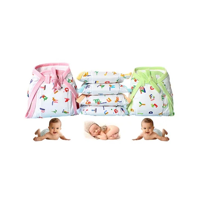 MOM CARE Cloth Nappies for Newborn  Double Layer Padded Extra Soft Pack of 6 0-4 m White