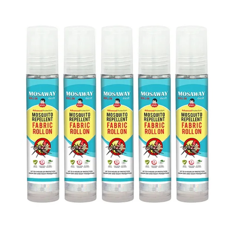 MOSAWAY Mosquito Repellent Fabric Roll On (Kids & Adults) Pack of 5  (5 x 10 ml)