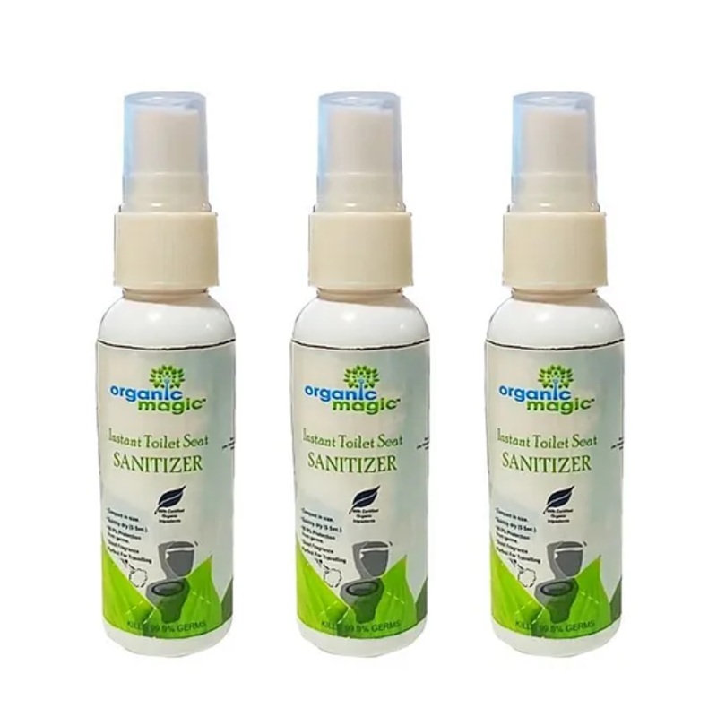 Organic Magic Instant Toilet Seat Sanitizer Pack of 3 – 50 ml Each