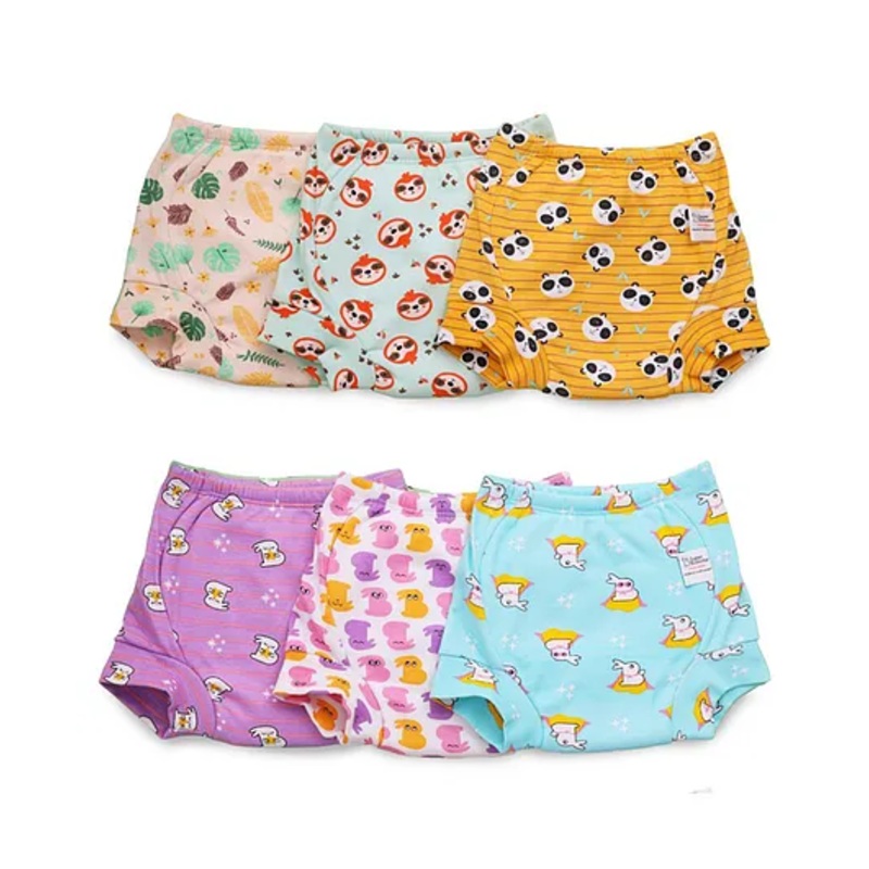 SuperBottoms Padded Underwear for 1-2Y Babies | Potty Training Pants for Mess-Free Diaper-Free Time | Assorted 5 | Pack of 6