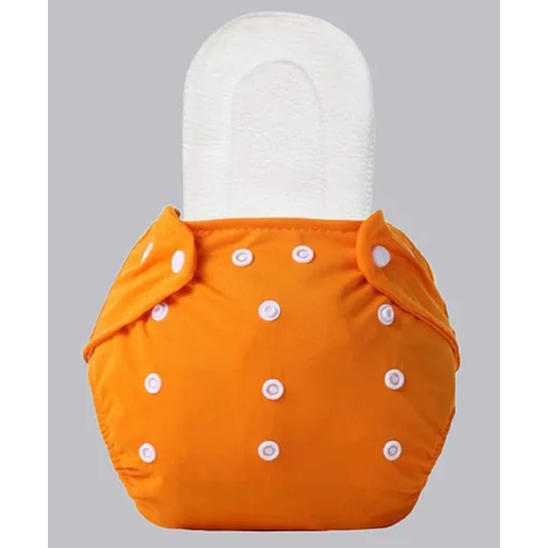 The Cheeky Kidzz Baby Quirky Bamboo Microfiber Soaker Inserts & Adjustable Reusable Cloth Diaper -ORANGE