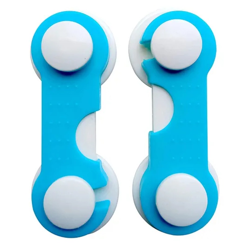 THE LITTLE LOOKERS Multipurpose Safety Lock for Doors, Cabinet, Fridge, Drawer Blue – Pack of 2