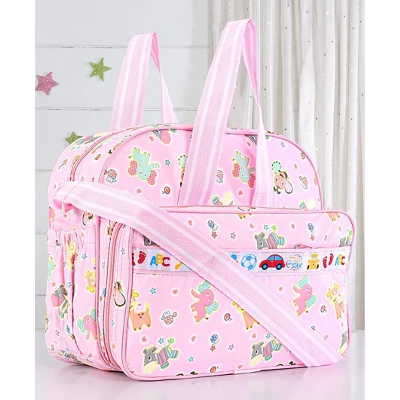 Diaper Bag Multipurpose With Multiprint-Pink  (Prints May Vary)