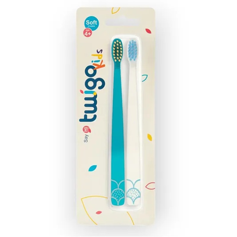 Flipper Toothbrush Twigo Kids 2Pcs – Blue & White