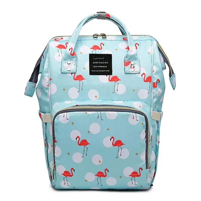 House of Quirk  Diaper Bag Maternity Backpack Flamingo Print –  Light Blue