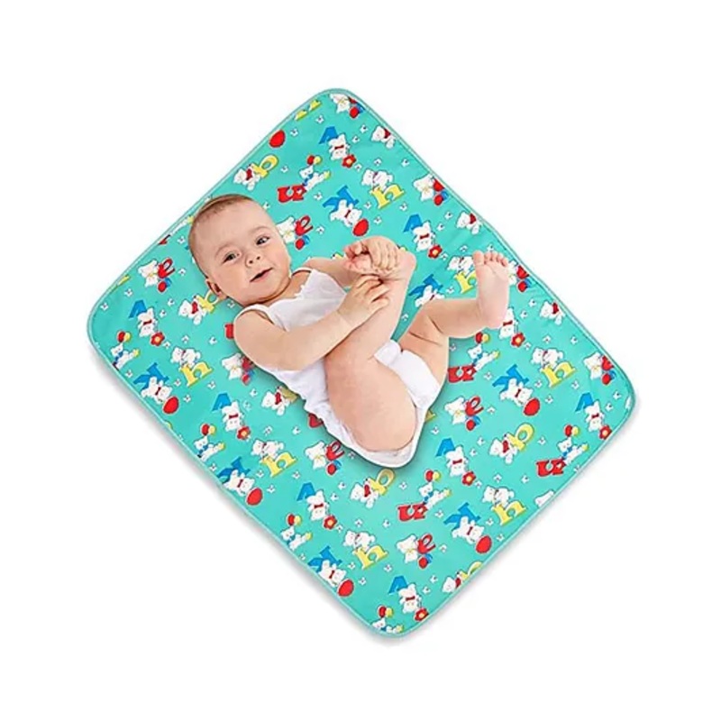 Little Boo  Baby waterproof Bed Protector Plastic Foam Sheet Medium – ABC Print Green