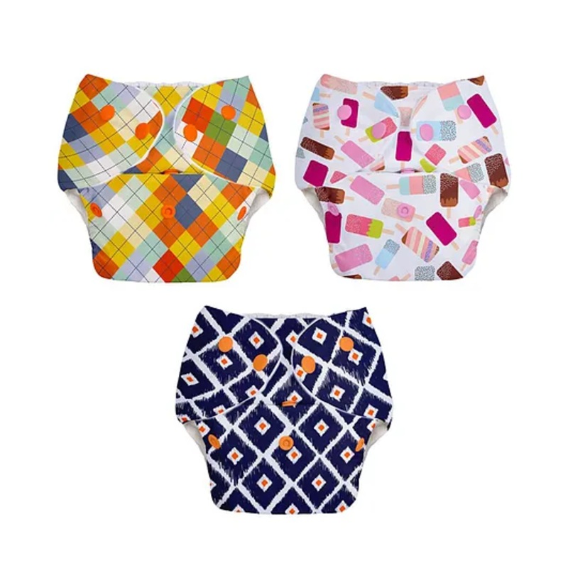 SuperBottoms BASIC Reusable Cloth Diaper for babies 0-3 Years | Freesize Adjustable, Washable and Reusable Cloth Diaper for babies | Outer Shell only | (No inserts included) – Pack of 3