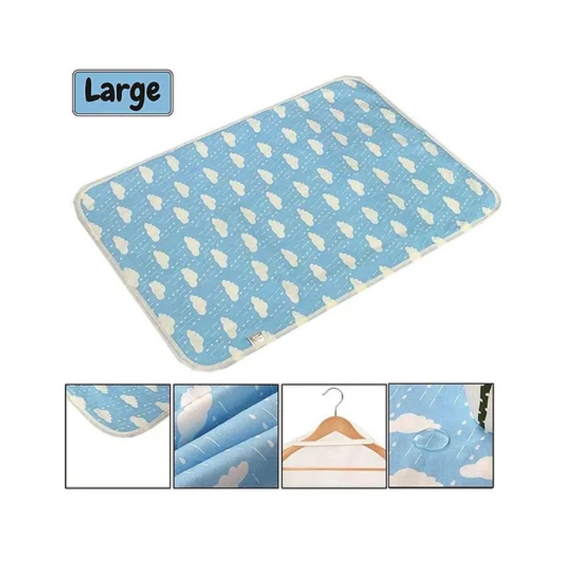 Syga Cloud Printed Waterproof Diaper Changing Mat Large Size – Blue