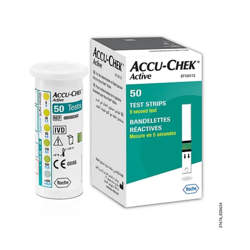 Accu-Chek Active Test Strips | Pack of 50 Strips | For use with Accu-Chek Active Glucometer