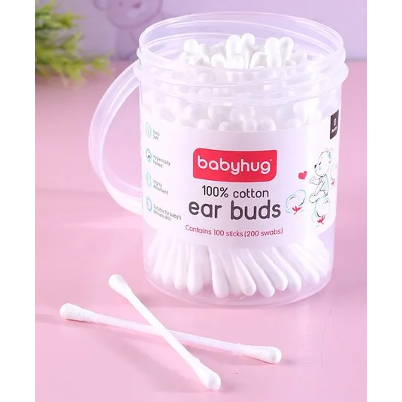 Babyhug Cotton Buds – 100 Pieces (Product Packaging May Vary)