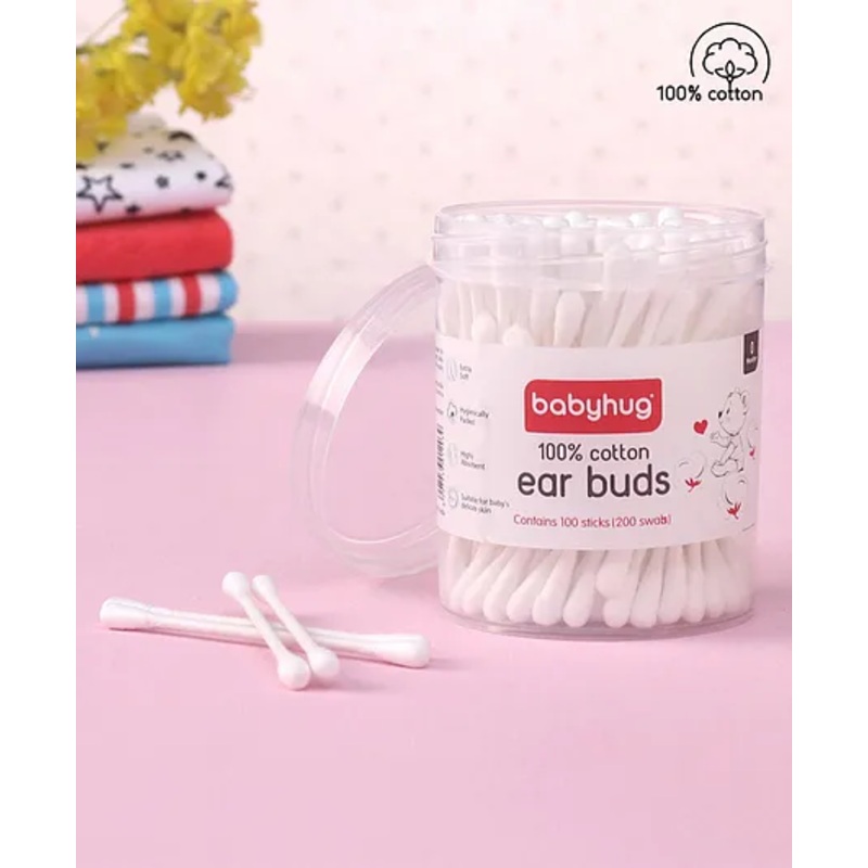 Babyhug Paper Stick Cotton Buds – 100 Pieces (Product Packaging May Vary)