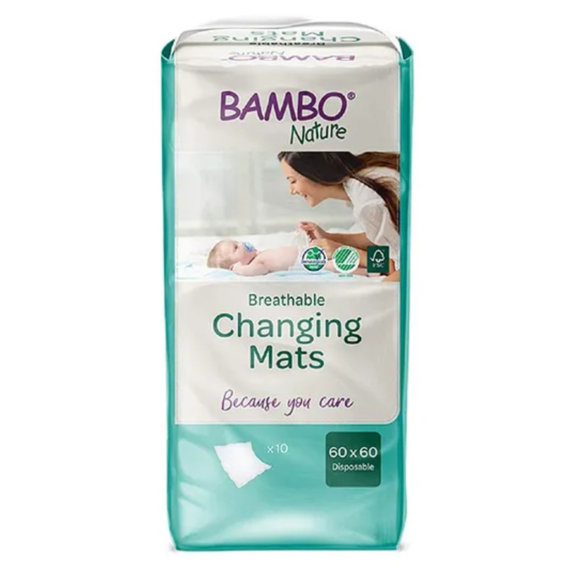 Bambo Nature Eco Friendly and Soft Disposable Diaper Changing Mat Pack of 10 – Multicolor