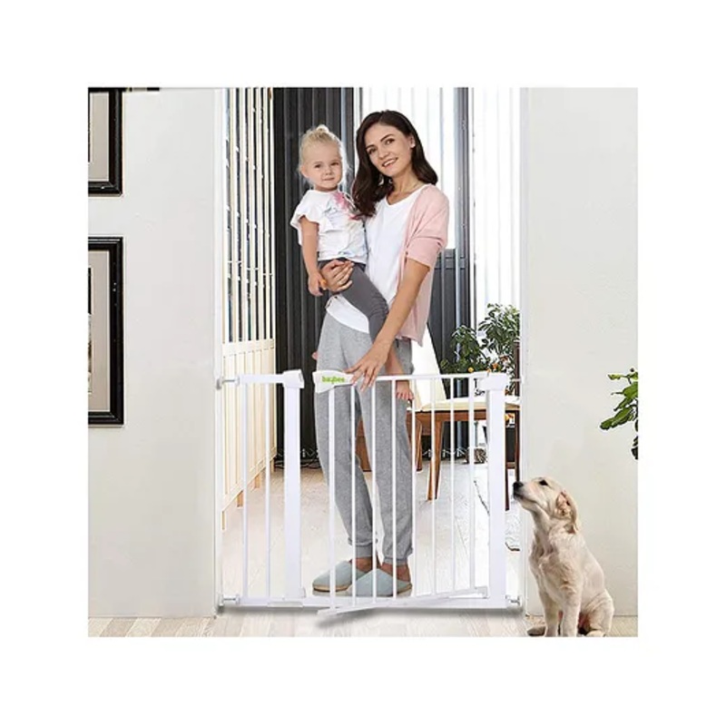 Baybee Auto Close Baby Safety Gate with Double Lock System – White