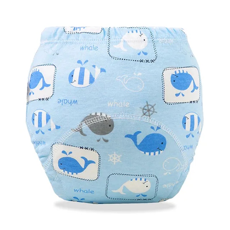Bembika Babies Cotton Potty Training Pants Blue Whale  Printed Medium – Blue