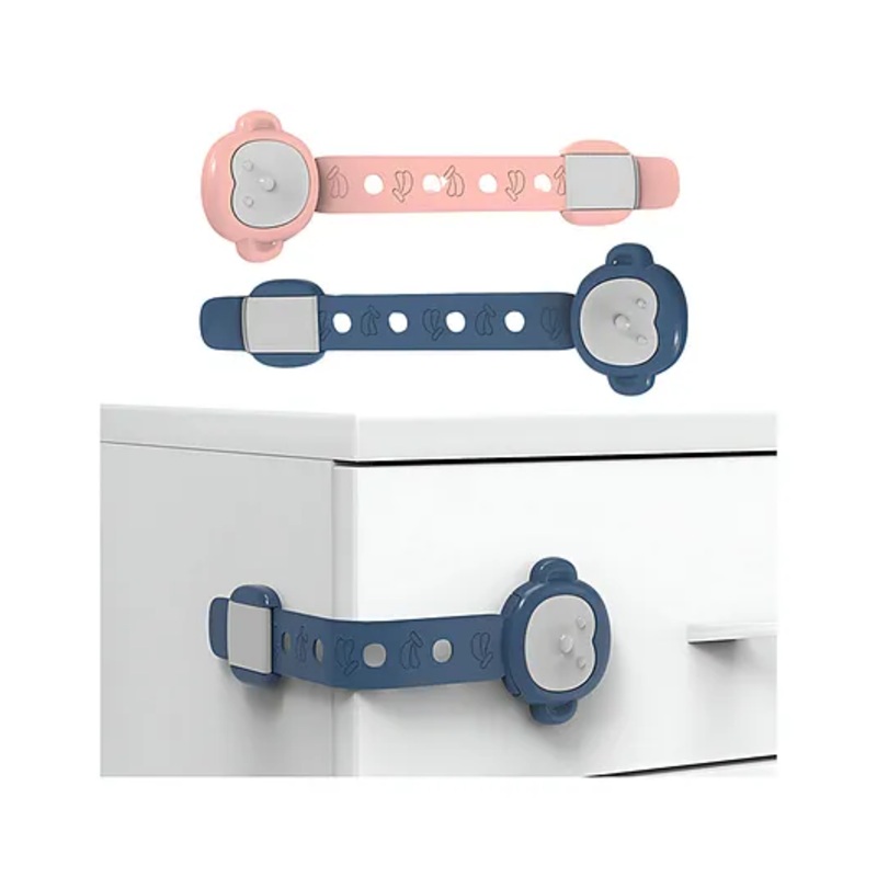 Bembika Child Safety Lock For Fridge, Drawers, Cupboard, Cabinet, Window Safety Monkey Design Blue – 2 Pcs