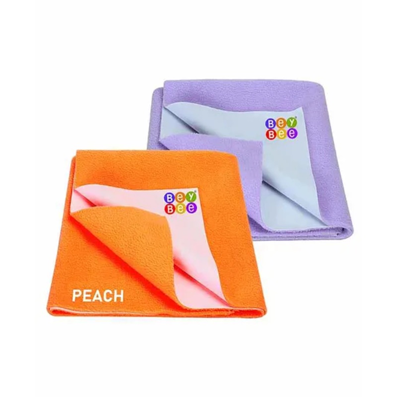 BeyBee Water Resistant Bed Protector Baby Dry Sheet with Ultra absorbance – Peach & Violet