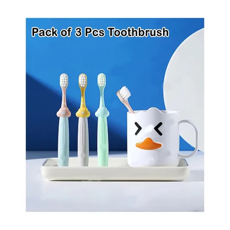 Mihar Essentials Kids Extra Soft Toothbrush Pack of 3 – Multicolor (ToothBrush 09)