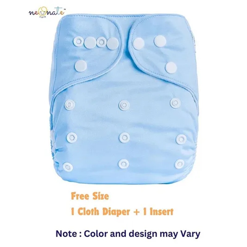 NeonateCare Reusable Cloth Diaper with Diaper Inserts – Blue