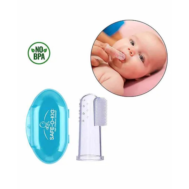 Safe-O-Kid Baby Tooth Brush with Case – Blue