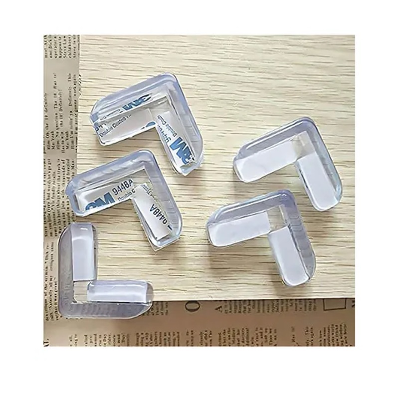 SYGA Transparent Children’s Baby Strip Safety Table Bed Corner Gaurd Baby Proofing Corner Protector Transparent L Shape Corner – 4 Pieces