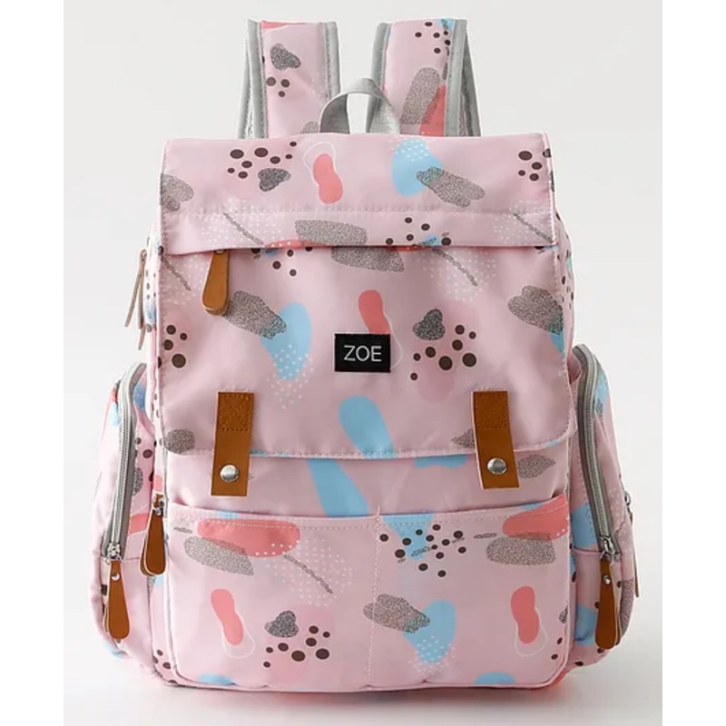 ZOE Abstract Blush Multipurpose Diaper Backpack – Pink