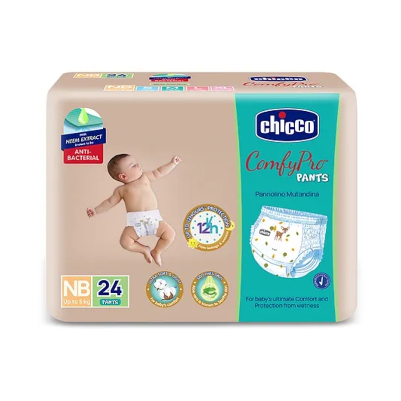 Chicco Comfypro Ultra Soft & LIght Diaper  Pants  New Born – 24 Pieces