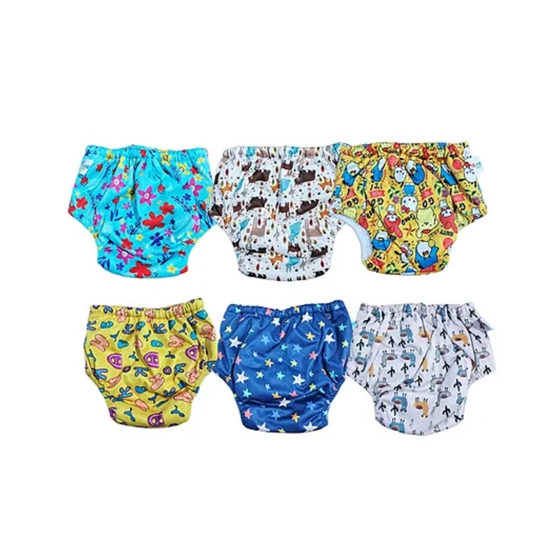 Chinmay Kids Baby Panty Boys and Girls Reusable Washable Waterproof Printed Panty Pack of 6