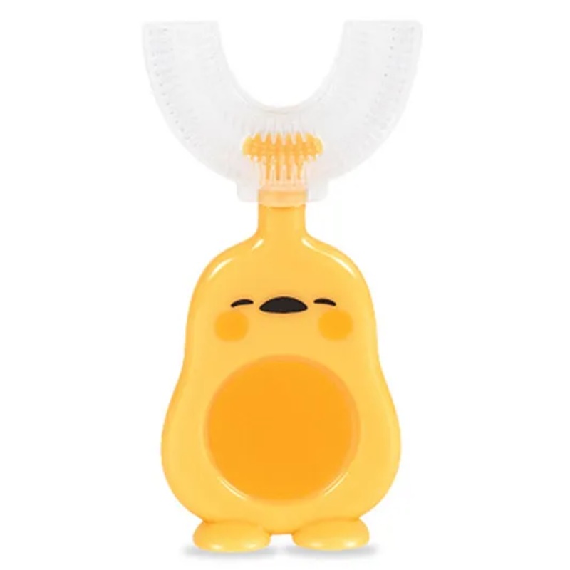 Chinmay Kids U-Shaped Toothbrush Food Grade Material And Attractive Cartoon Ultra Soft Toothbrush (Yellow)