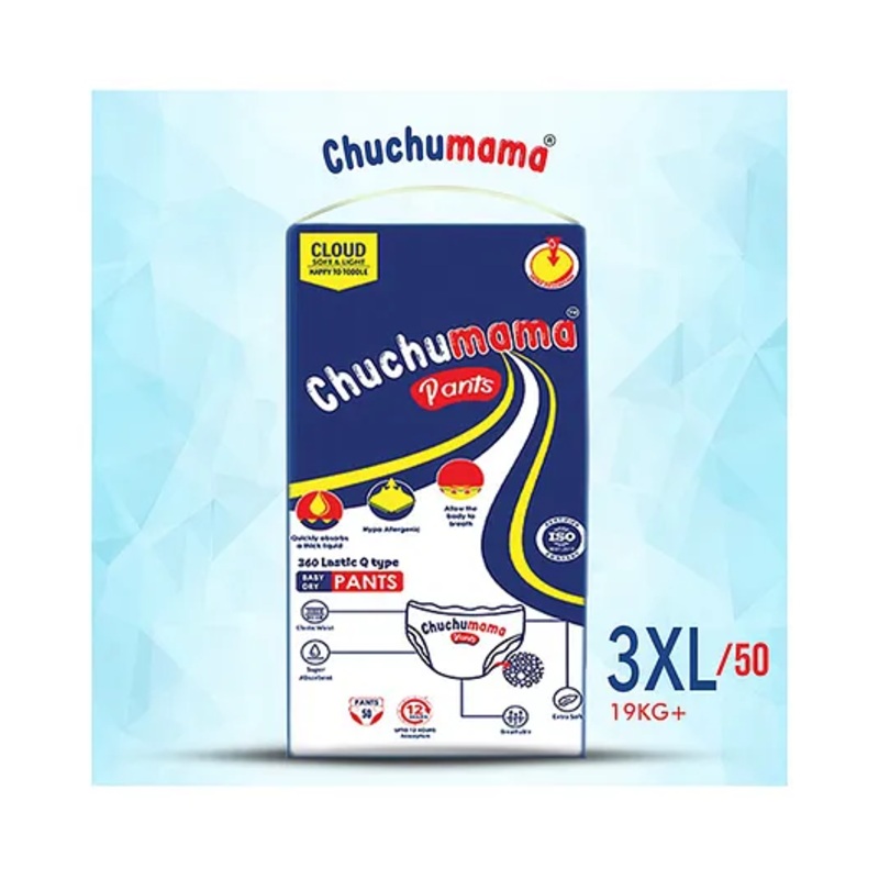 Chuchumama XXXL Size Baby Diaper Pants With Bubble Bed Technology For Comfort- 50 Pieces