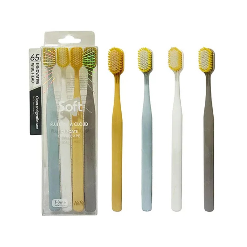 FunBlast Manual Tooth Brush Set for Kids & Adults  Pack of 4 Pcs Multicolor