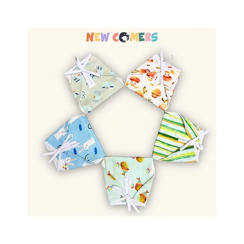 NEW COMERS  Pure Muslin Double Layered Langot For New Born Baby Pack Of 5 -small