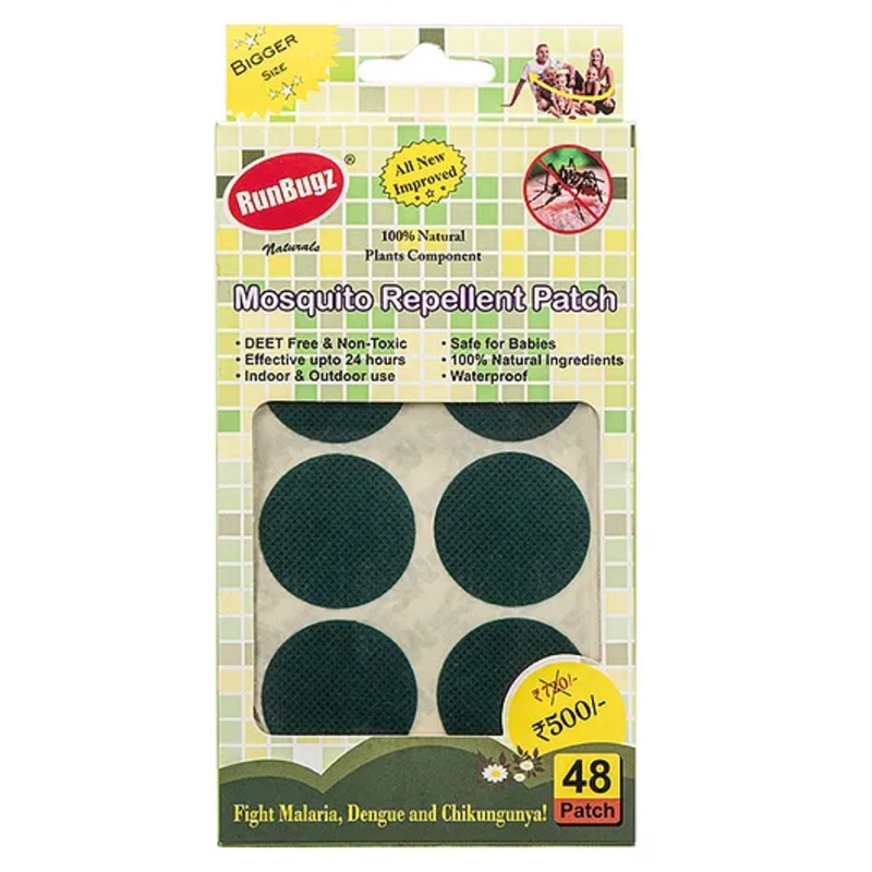 Runbugz Mosquito Repellent Patches – Plain (48) – Green