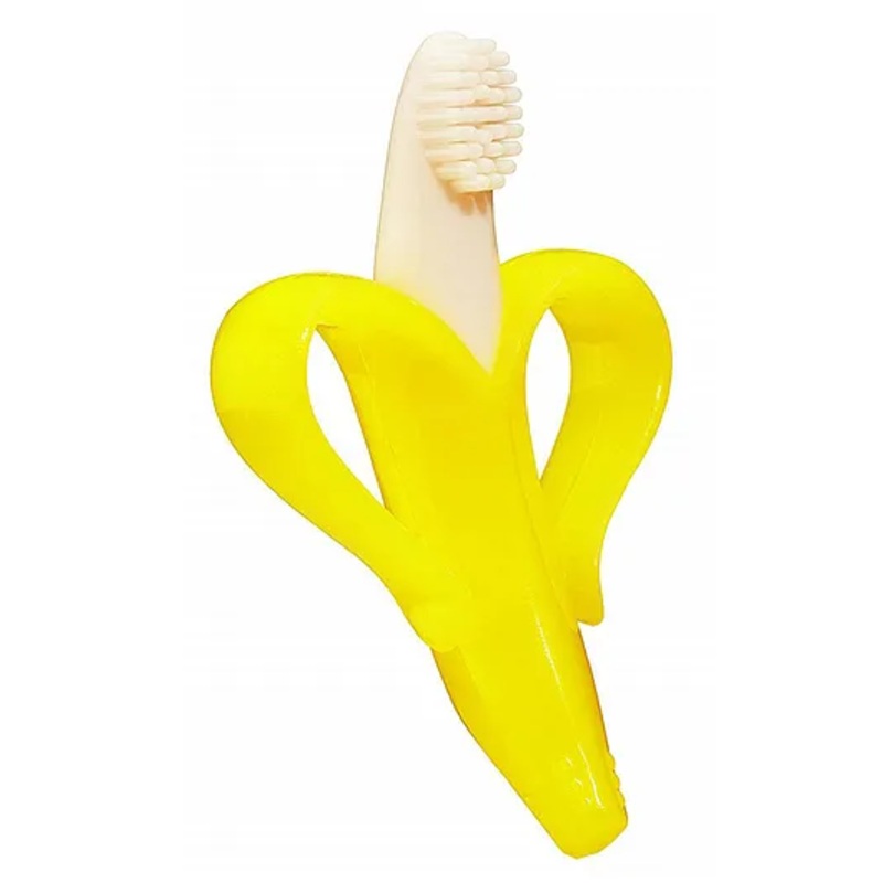 Sparkle Joy Silicone Banana Shaped Toothbrush Teether – Yellow