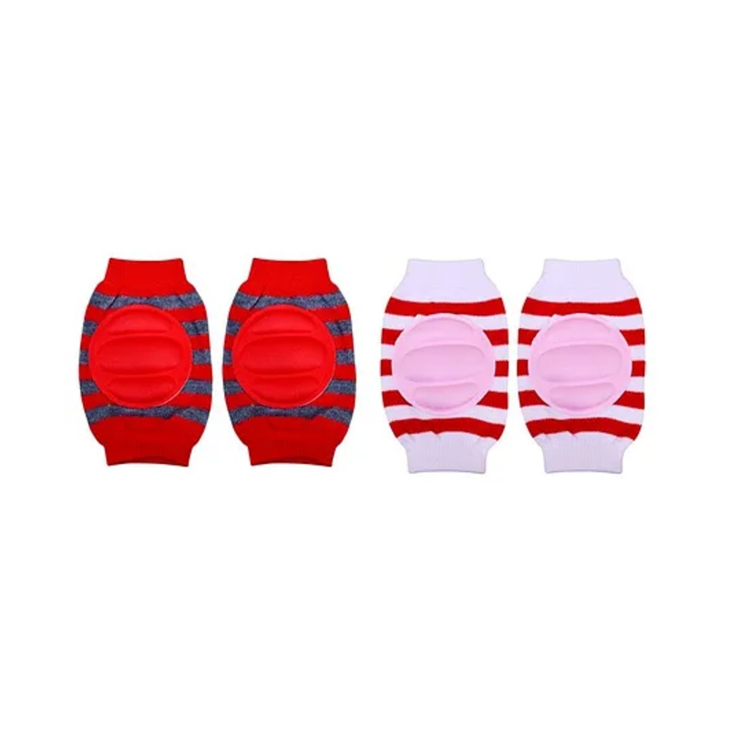 The Little Lookers Striped Baby Knee Pads Set of 2 Pairs – Red White