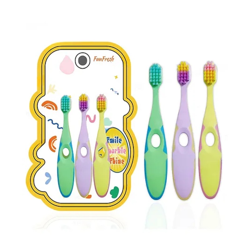 Yamama Kids Toothbrush Cute Pbt Soft Bristles Toothbrush Manual Toothbrush for Kids Colorful Ultrasoft Kids Toothbrush Pack of 3 – Multicolor