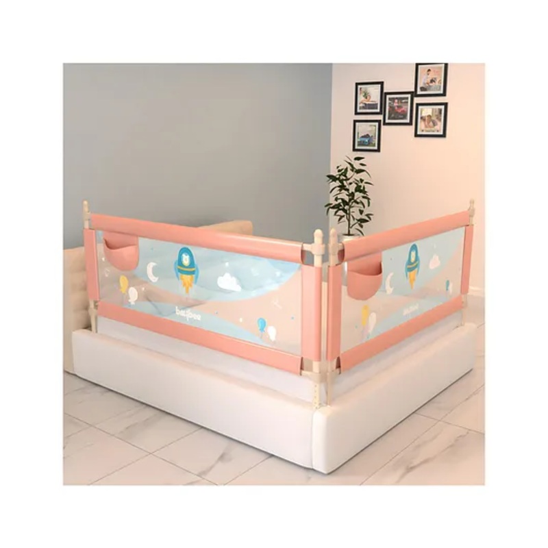Baybee Bed Rails Guard for Baby Kids Safety with Adjustable Height –  Pink