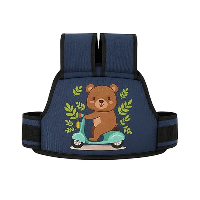 Chinmay Kids Safety Belt for Two Wheeler with Reflective Strips Adjustable Safety Harness – Light Blue