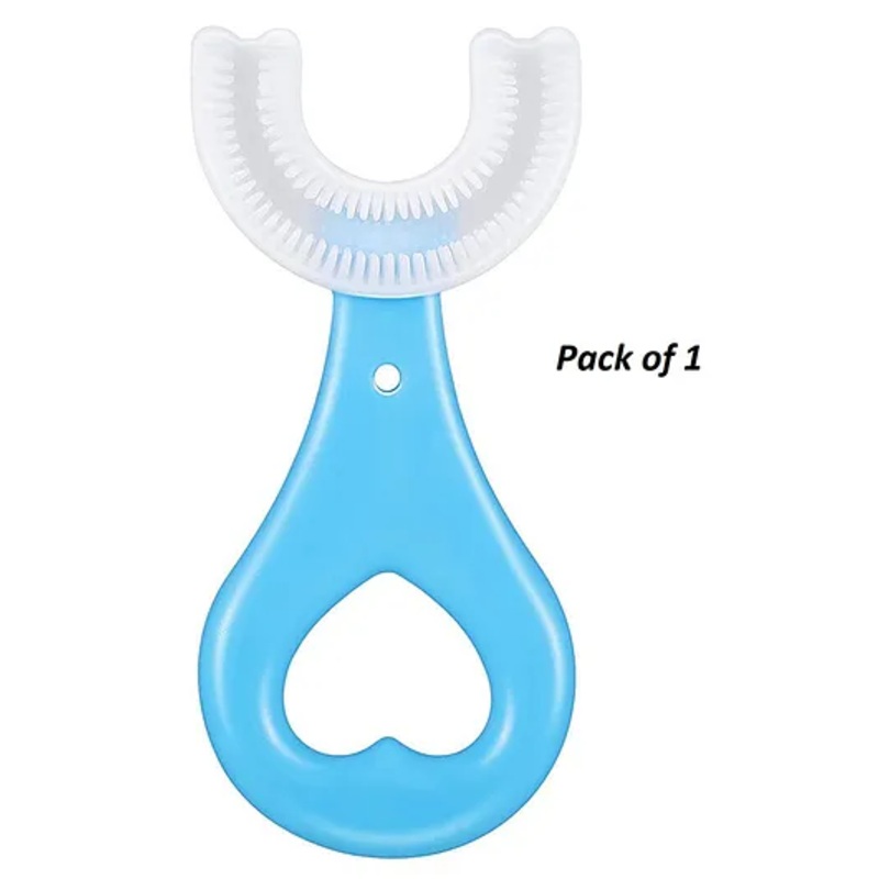 Enorme U Shaped Soft Manual Whitening Silicone Mouth Cleaning Toothbrush Pack of 1  Colour May Vary