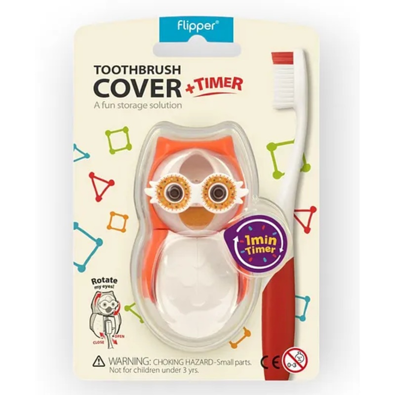 Flipper Toothbrush Cover Owl – Dark Orange