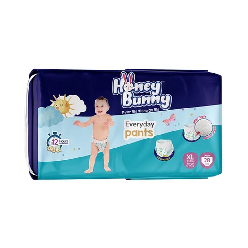 Honey Bunny Extra Large Everyday Baby Pants Diapers -(28 pcs)