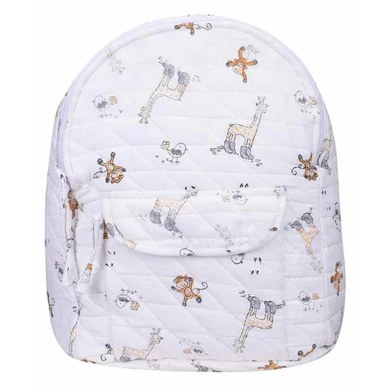 Mom’s Home Baby Diaper Backpack Animal Print – White