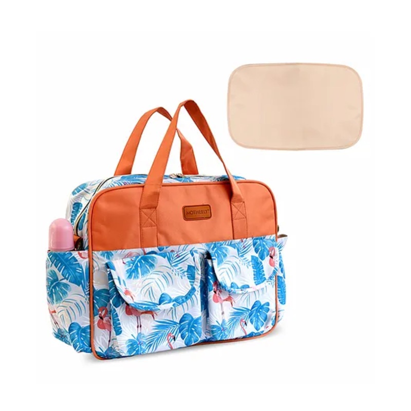 Motherly Grace Tote Diaper Bag for Mothers for Travel with Changing Mat and 6-Month Warranty | Maternity Hospital Bag for Newborn | Water-Resistant Baby Bag for mom – Flamingo