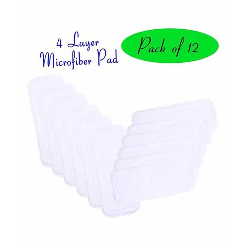 The Little Lookers 4 Layer Microfiber Insert For Reusable Diapers Pack Of 12 – White